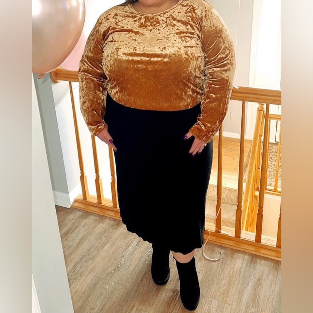 Plus Size Long Sleeve Velvet Top Ava & Viv Target 2x